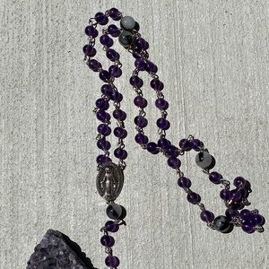 Deep purple amethyst rosary